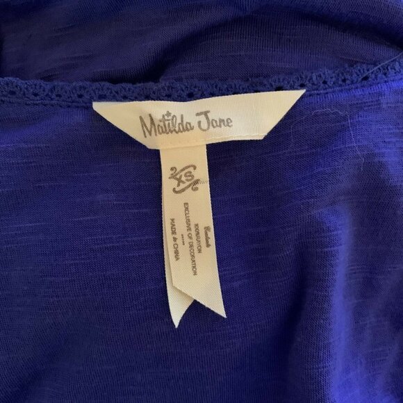 Matilda Jane Blue Solid Sleeveless Pleated Dress - Picture 5 of 6